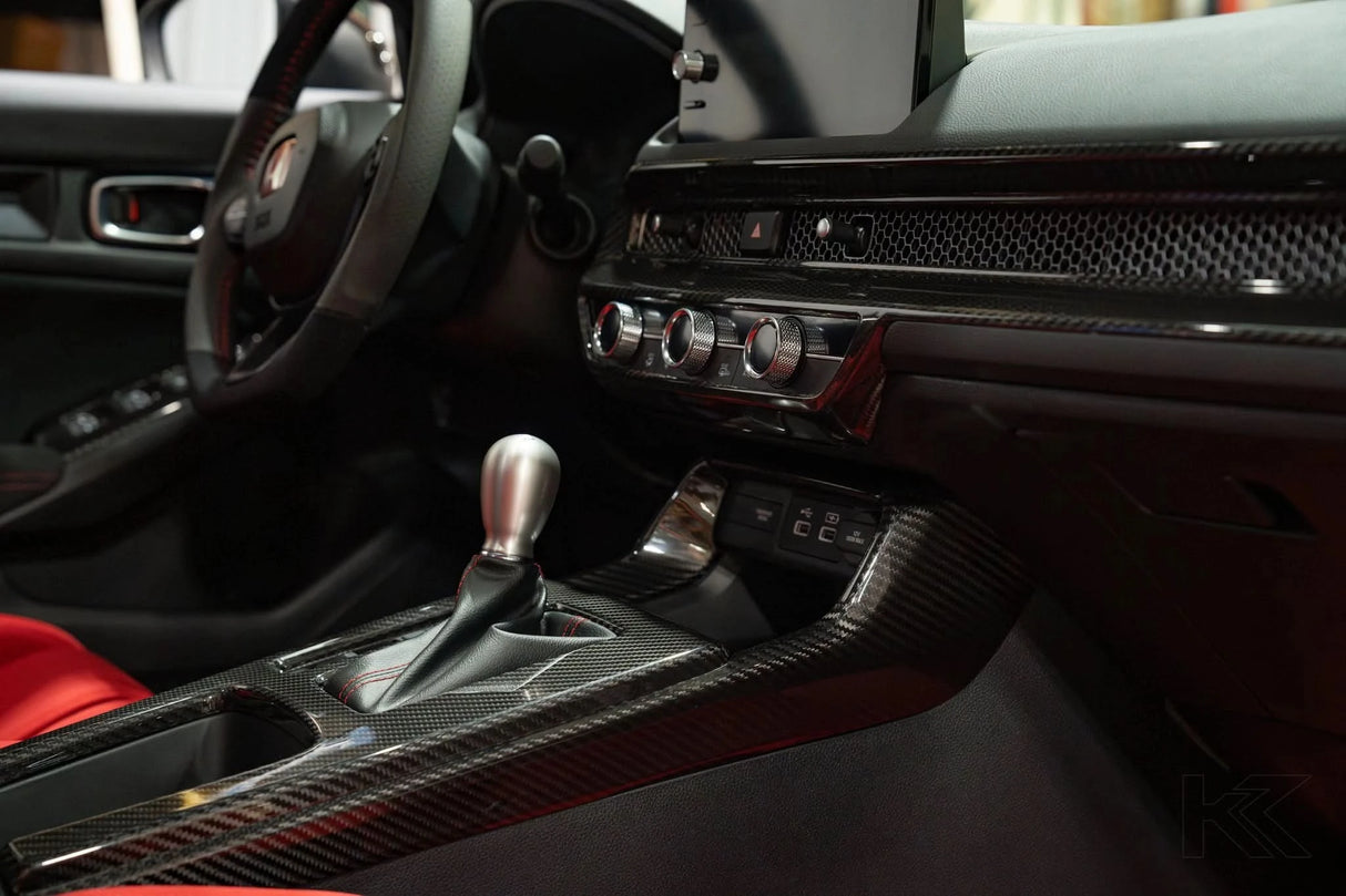 LE Carbon Fiber Interior Dash Cover (2pc) 22-Present Honda Civic Type R OLM Outside Line Motoring