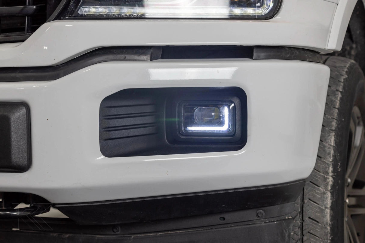 15-20 F150 LED Fog Lights w/ White or Amber DRL + Turn Signals OLM
