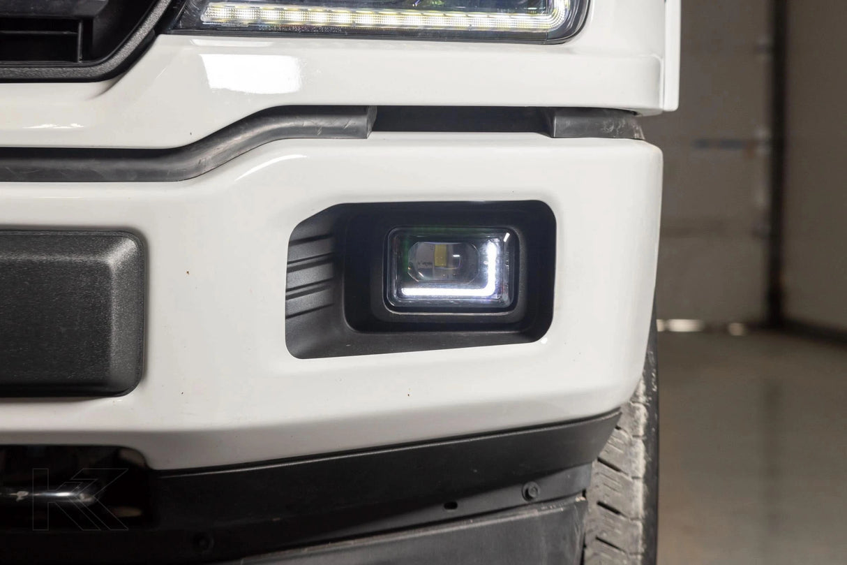 15-20 F150 LED Fog Lights w/ White or Amber DRL + Turn Signals OLM