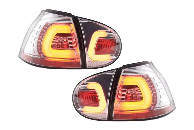 VW Golf 5 Mk5 Chrome Clear LED Tail Lights (2003-2008) - K2 Industries