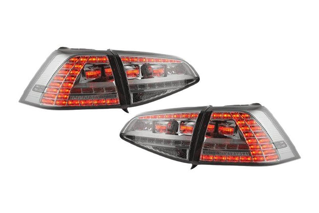 Volkswagen MK7 Golf/GTI/R - Chrome/Smoke LED Tail Lights For Halogen Models (2012-2017) - K2 Industries