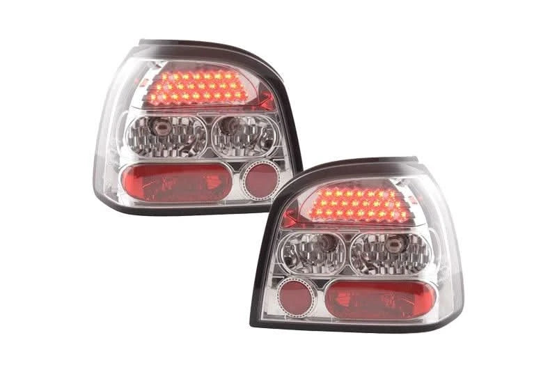 Volkswagen Golf 3 1HXO Chrome Clear LED Taillights Set (1992 - 1997) - K2 Industries