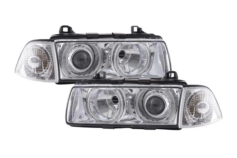 BMW 3-series E36 Coupe/Convertible Chrome Xenon Angel Eyes Headlights (1992-1998)