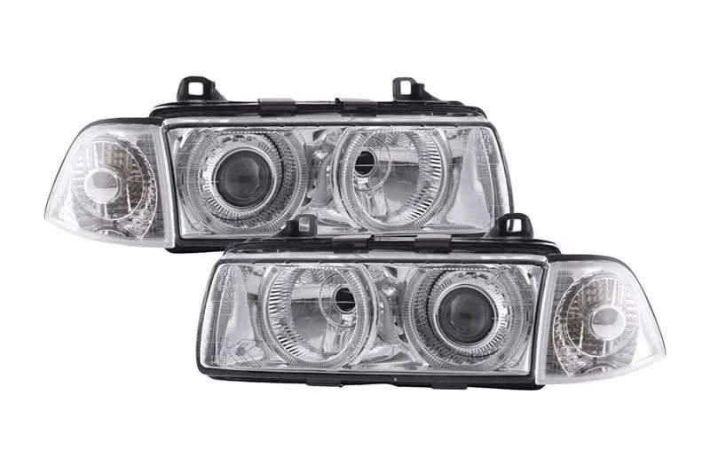 BMW 3-series E36 Coupe/Convertible Chrome Xenon Angel Eyes Headlights (1992-1998)