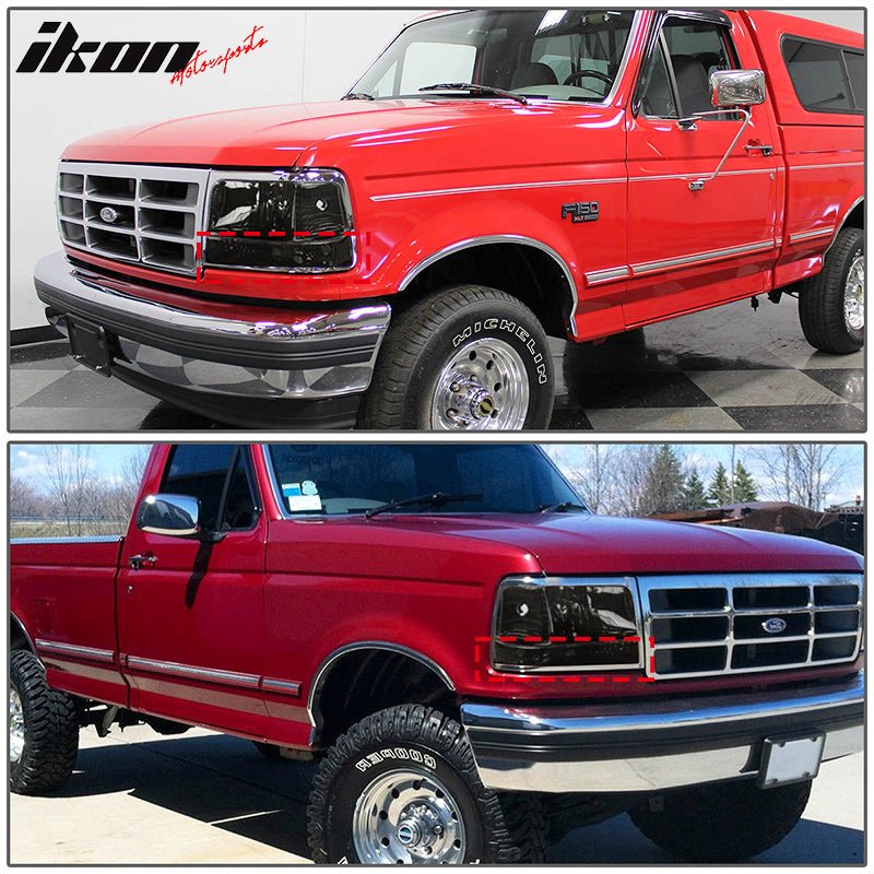 1992-1996 Ford Bronco Smoke Front Bumper Signal Parking Lights