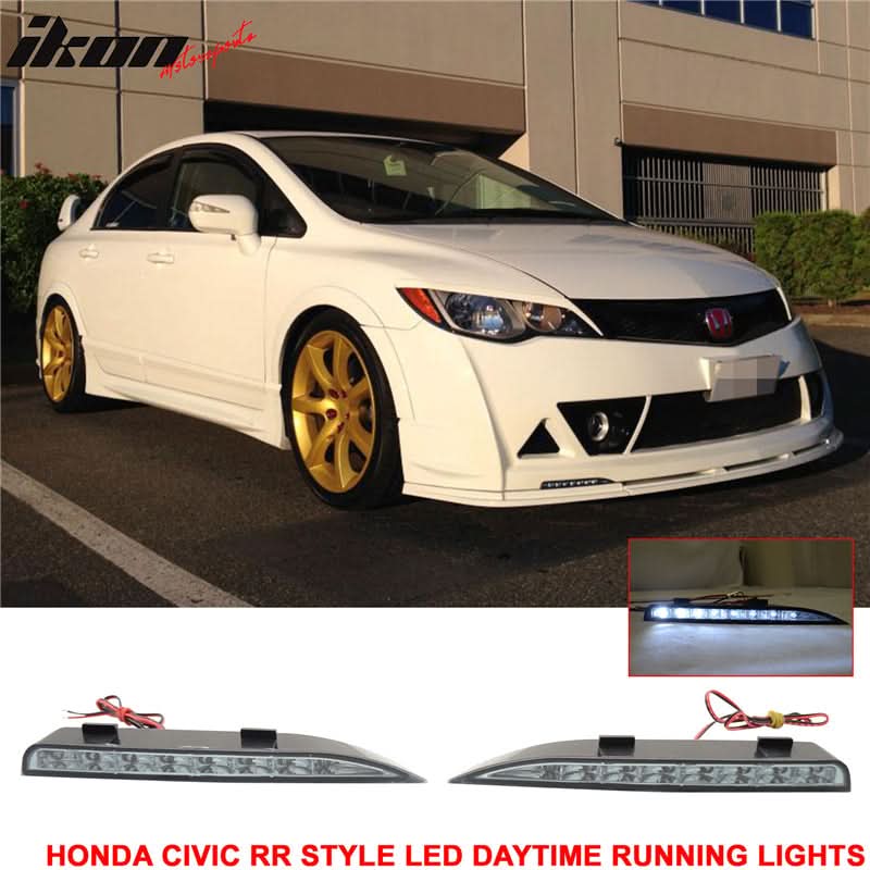 Fits 06-11 Civic Mugen RR Front Bumper & Daytime Running Fog Lamp