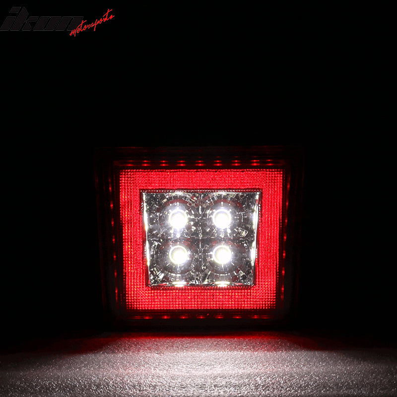 Universal Square Clear LED Rear Tail 3RD Brake Lights Stop Safety Lamp