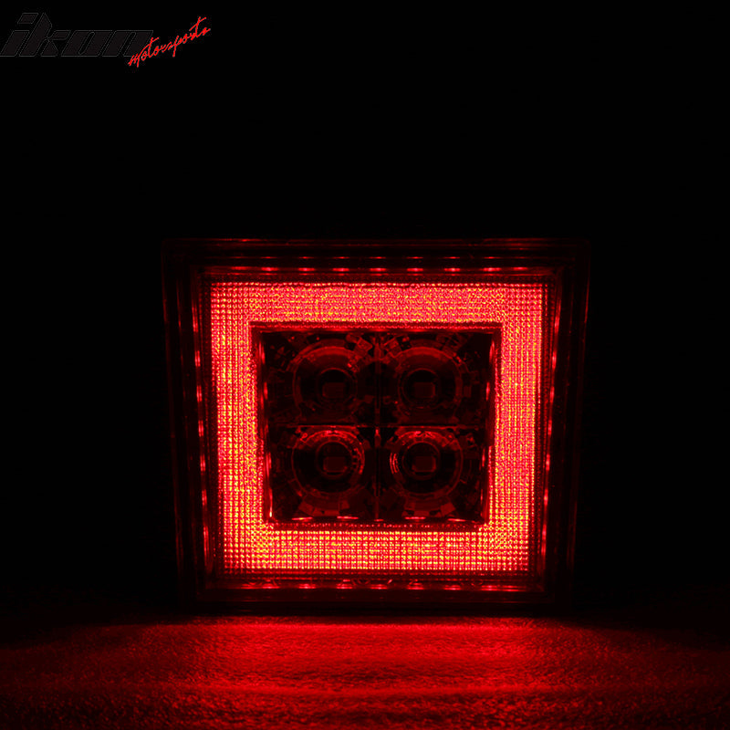 Universal Square Clear LED Rear Tail 3RD Brake Lights Stop Safety Lamp