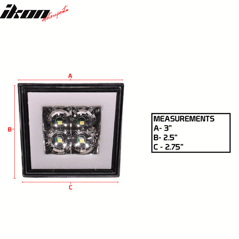 Universal Square Clear LED Rear Tail 3RD Brake Lights Stop Safety Lamp