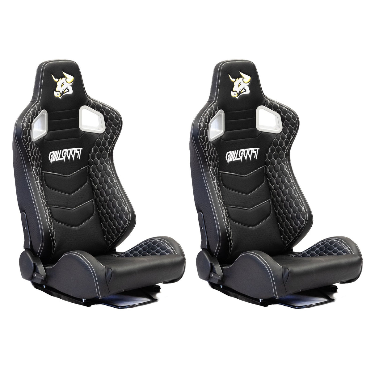 The Chosen Leather Reclinable Bull Boost Racing Bucket Seat with Slider Rails