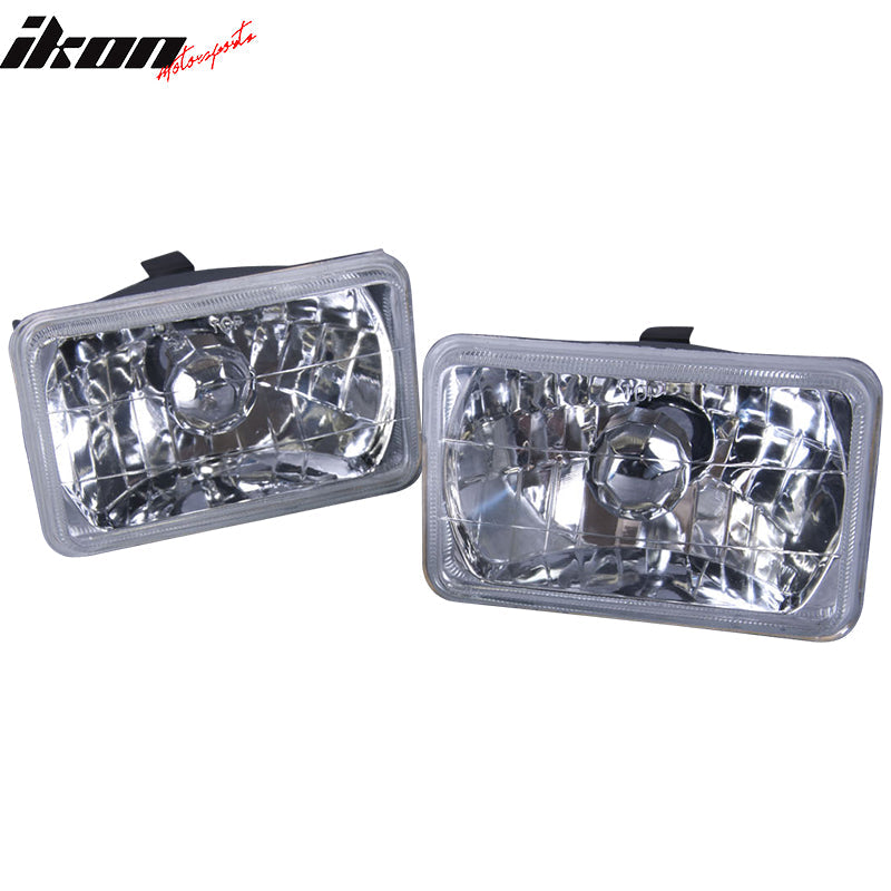 Fits Square Clear Headlights 6X4in H4 Conversion Lamps