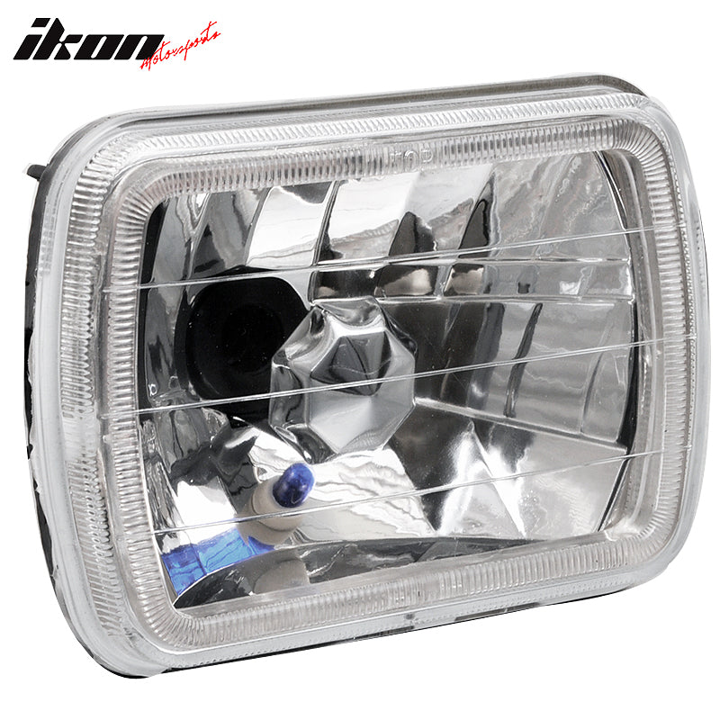 7X6 Inches Blue Halo Diamond Headlights Lamps Square