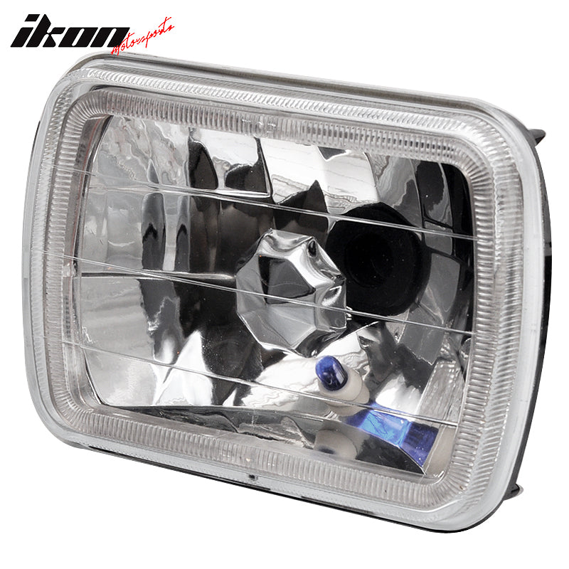 7X6 Inches Blue Halo Diamond Headlights Lamps Square