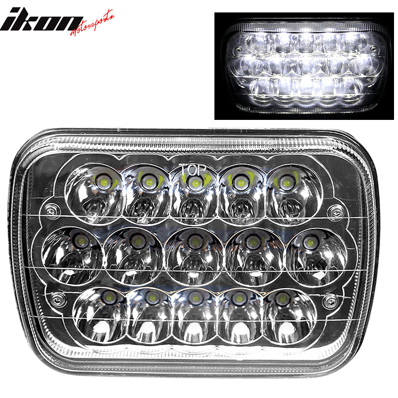 7in x 6in Full LED Sealed Beam Square Projector Headlight Clear Lens