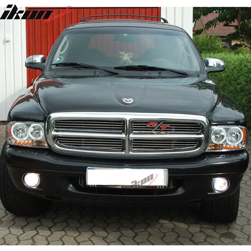Fits 98-04 Dodge Durango Dakota CCFL Halo Chrome Headlights