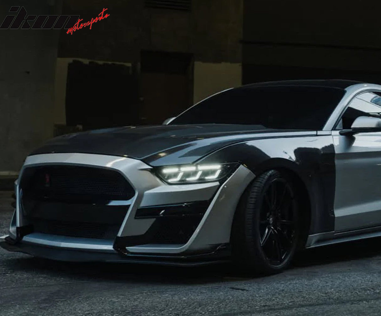 2015-2022 Ford Mustang Shelby 2024 Style Front Bumper Head Lights Lamp