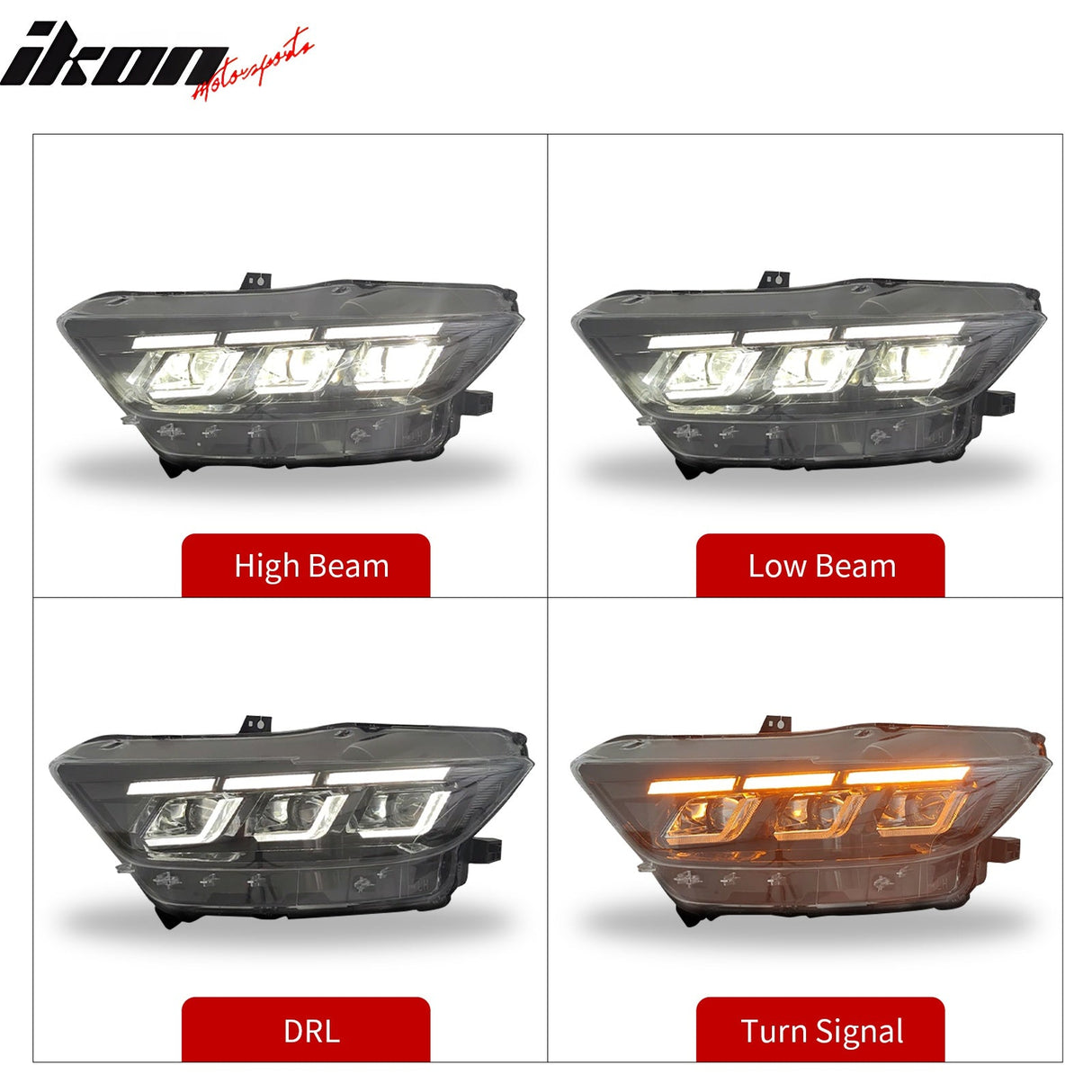 2015-2022 Ford Mustang Shelby 2024 Style Switchback Head Lights Lamp