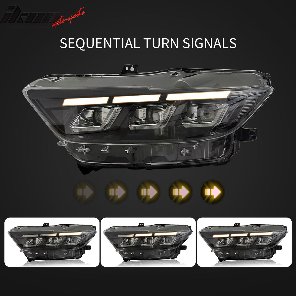 2015-2022 Ford Mustang Shelby 2024 Style Switchback Head Lights Lamp