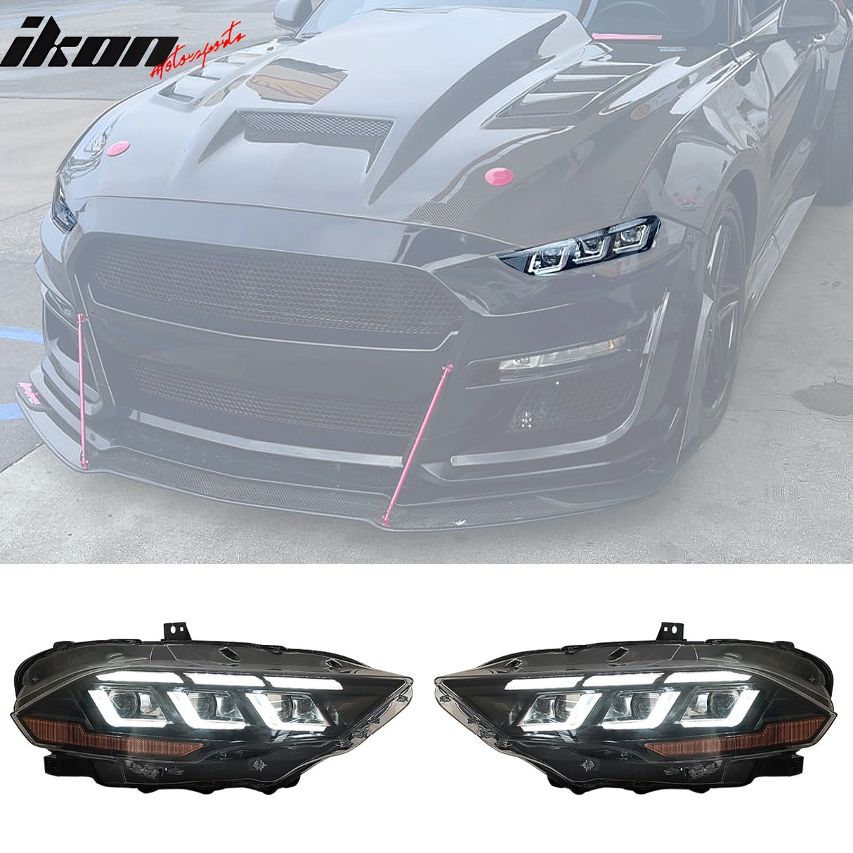 2018-2023 Ford Mustang EcoBoost GT V6 2024 Style Switchback Headlights