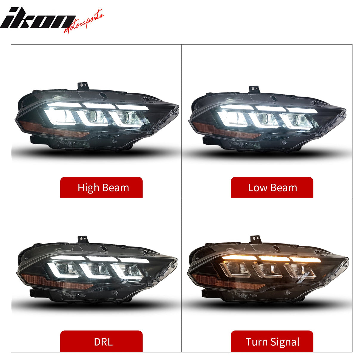 2018-2023 Ford Mustang EcoBoost GT V6 2024 Style Switchback Headlights