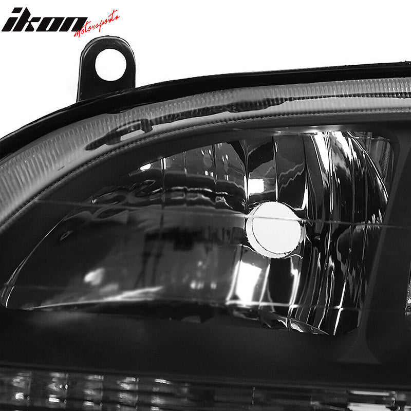 1998-2002 Honda Accord 2DR 4DR Black Driving Headlights Head Lamps