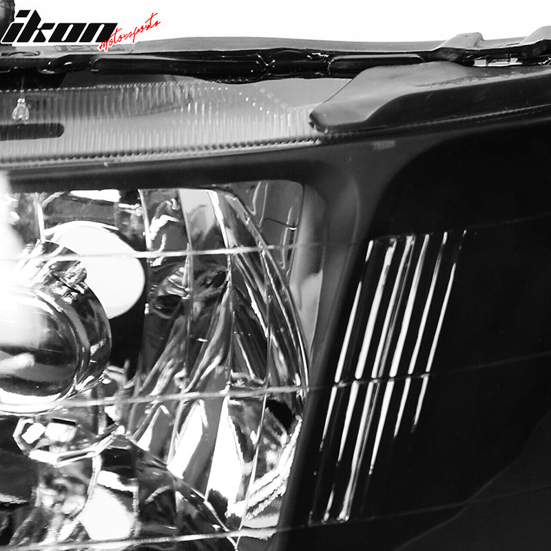 1998-2002 Honda Accord 2DR 4DR Black Driving Headlights Head Lamps