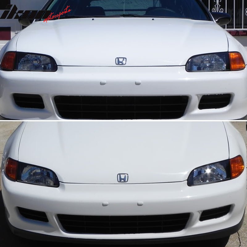 1992-1995 Honda Civic 2Dr 3Dr JDM Style Black Amber Headlights