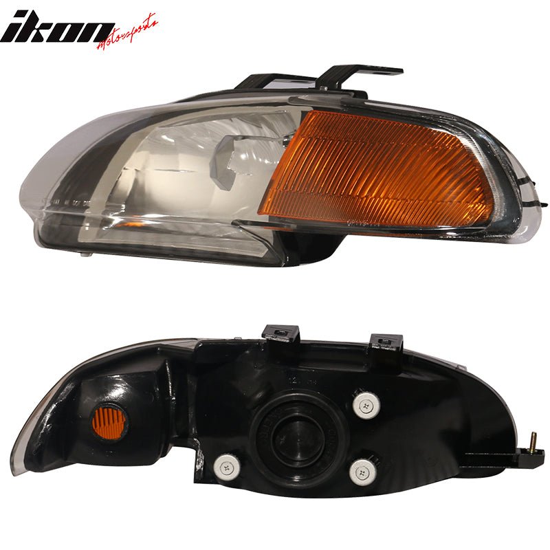 1992-1995 Honda Civic Amber JDM Pair Glass Lens Driving Lamp Headlight