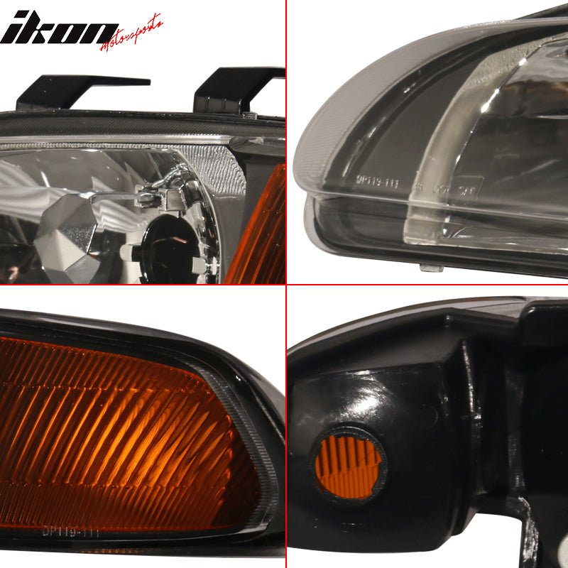 1992-1995 Honda Civic Amber JDM Pair Glass Lens Driving Lamp Headlight