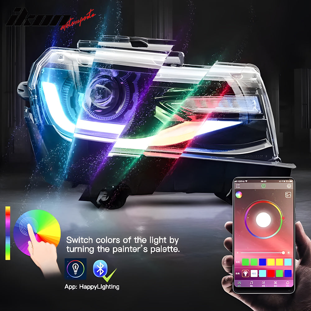 2014-2015 Chevy Camaro 6th Gen Style DRL LED Headlights with 20 Colors