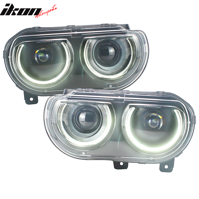 Fits 08-14 Dodge Challenger Headlights w/ Sequentail Dual Beam