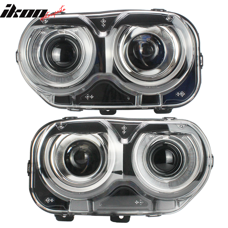 Fits 15-23 Dodge Challenger Sequential LED Halo DRL Headlights