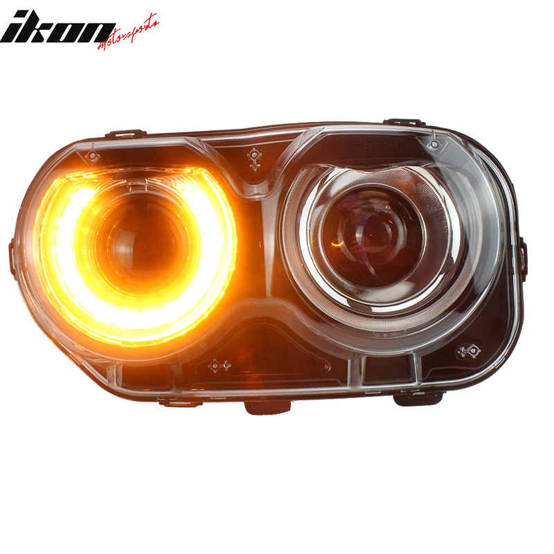 Fits 15-23 Dodge Challenger Sequential LED Halo DRL Headlights