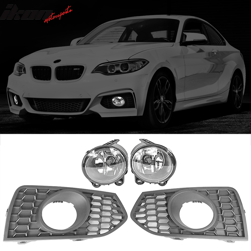 2014-2021Â BMW 2-Series F22 F23 Mtech Fog Lights Bumper Lamps w/ Bezels