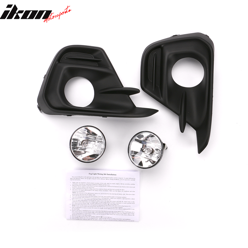 2016-2018 Chevrolet Spark Black Housing Clear Lens Fog Light ABS