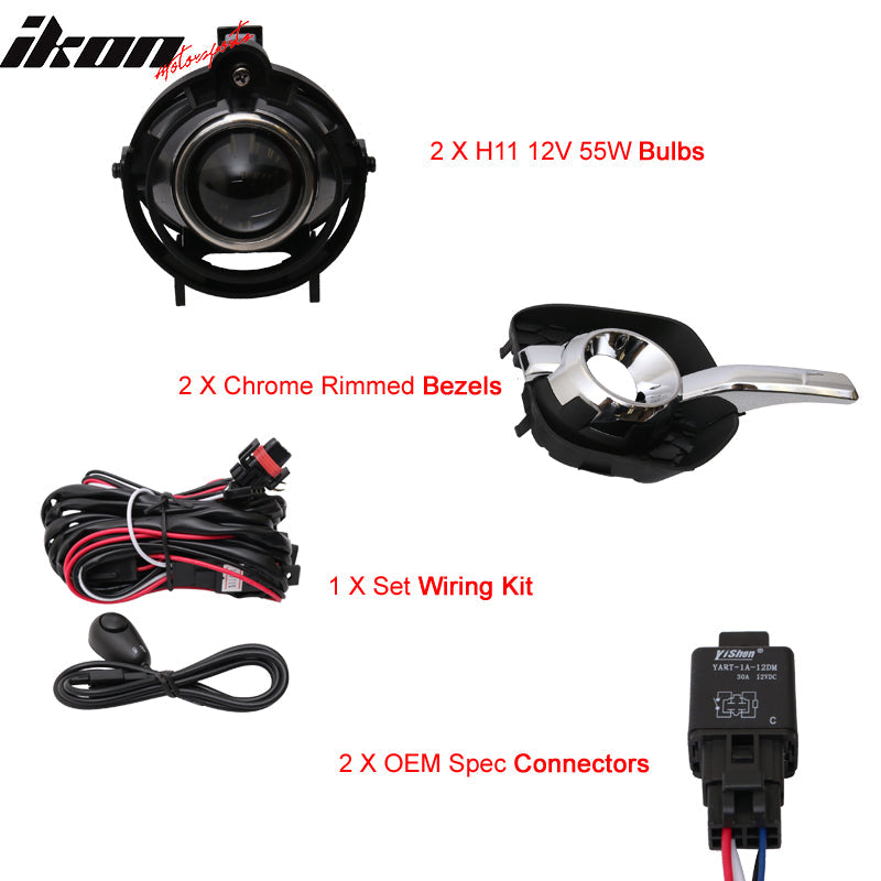 Fits 10-16 Chevy Equinox Front Projector Fog Light Lamp H11 12V 55W