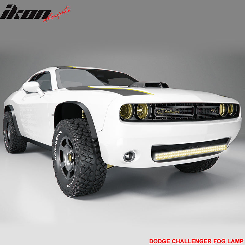 2015-2023 Dodge Challenger Front Fog Light Pair Clear Lens ABS