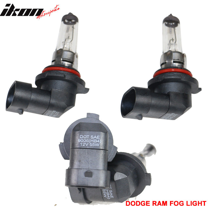Fits 03-08 Ram Fog Lamp Fog Light Wiring Kit Bulb 9006(HB4) 12V 55W