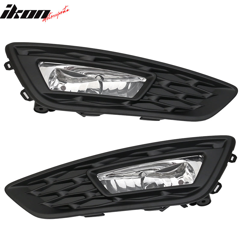 Fits 15-17 Focus Pair Front Fog Light Lamps Bezels - Sport SE Version