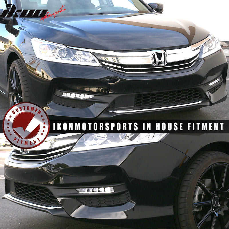 Fits 16-17 Honda Accord LED Fog Lights Kit w/ Bezel Switch Wires