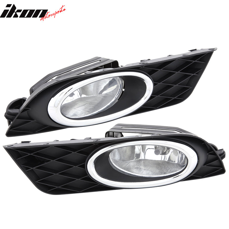 Fits 12-14 Honda Civic 4D & JDM Bumper Jdm Fog Light Lamp Pairs