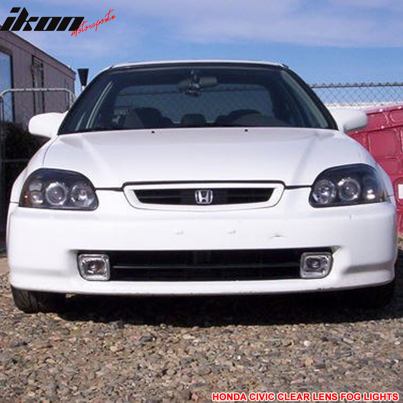 Fits 96-98 Honda Civic EK JDM Clear Lens Fog Lights Lamps
