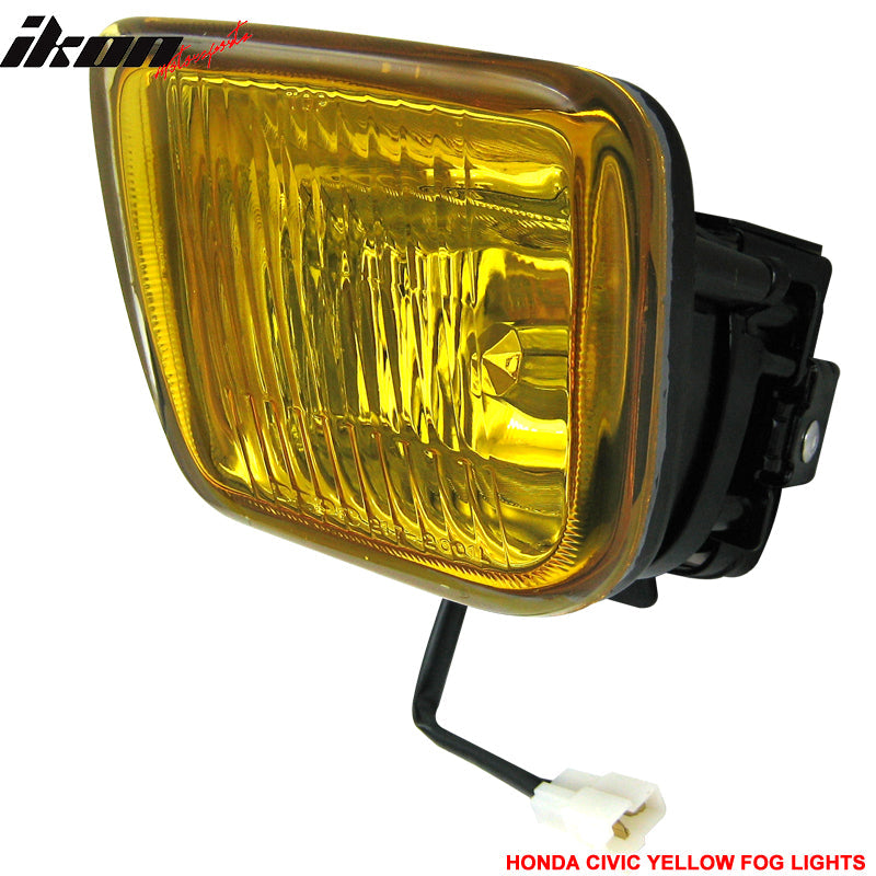 1996-1998 Honda Civic EK JDM Yellow Fog Lights Lamps