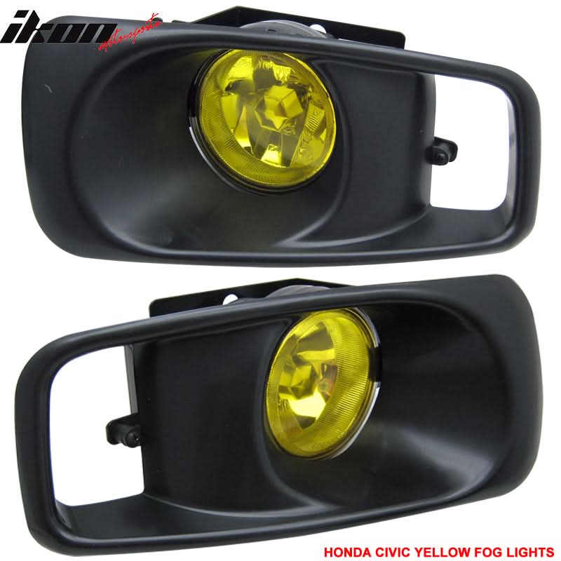 1999-2000 Honda Civic EK JDM Driving Fog Lights w/Switch Yellow Lens