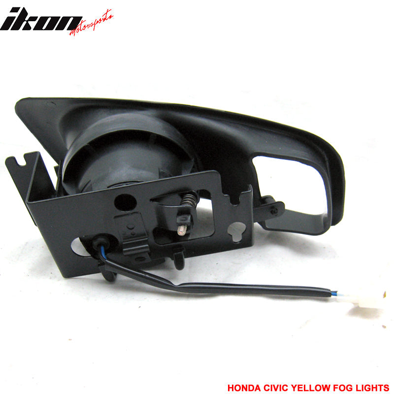 1999-2000 Honda Civic EK JDM Driving Fog Lights w/Switch Yellow Lens