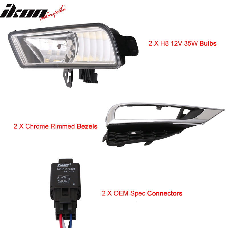 2015-2017 Honda CRV Fog Lights Lamps w/ Bezels Wiring