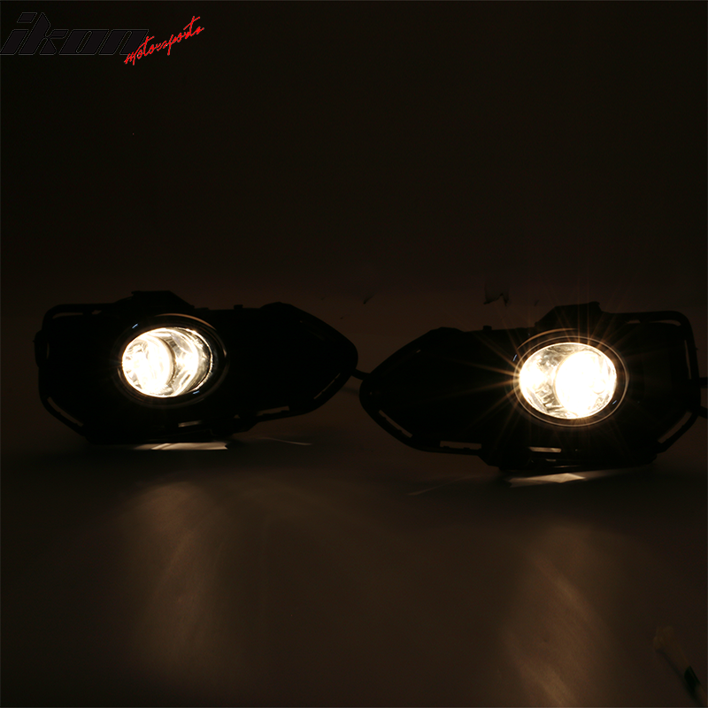 Fits 18-19 Honda Fit OE Foglights Kit ABS Black Housing Clear Lens