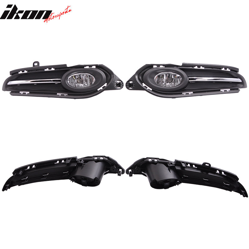 Fits 16-18 Honda HRV Front Fog Light Lamp + Switch Wiring Kit Clear