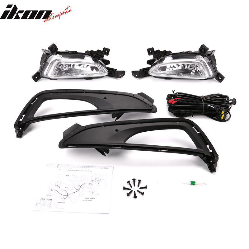 2016-2018 Hyundai Tucson Foglights Kit Black Housing Clear Lens