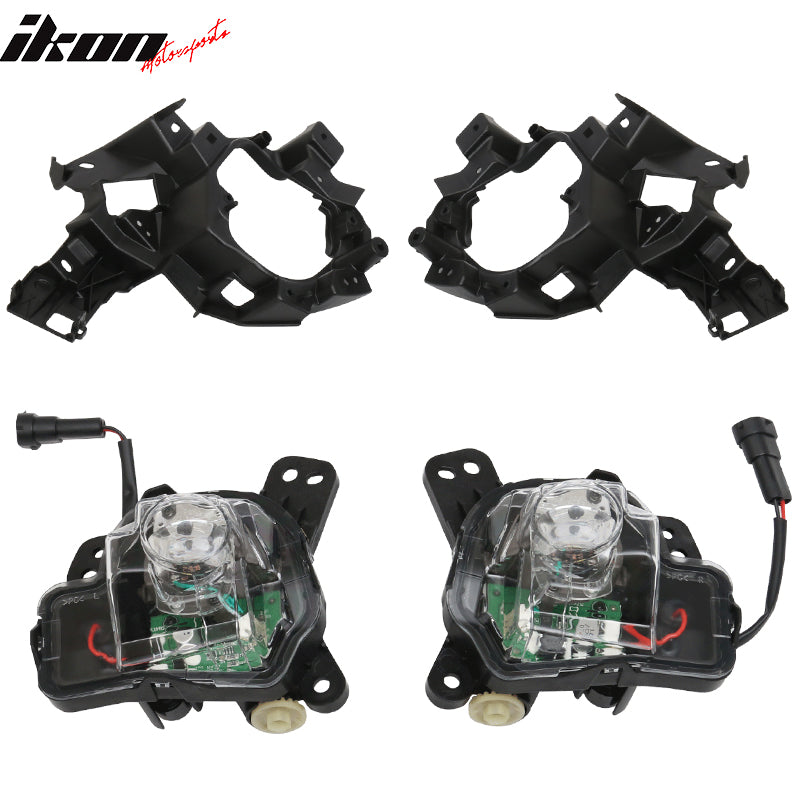 Fits 16-17 Mazda 6 Front Fog Light Lamps LED Clear Lens w/ Trim 2PC